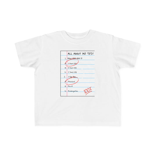 All About Me Test Preschool Toddler Fine Jersey Tee