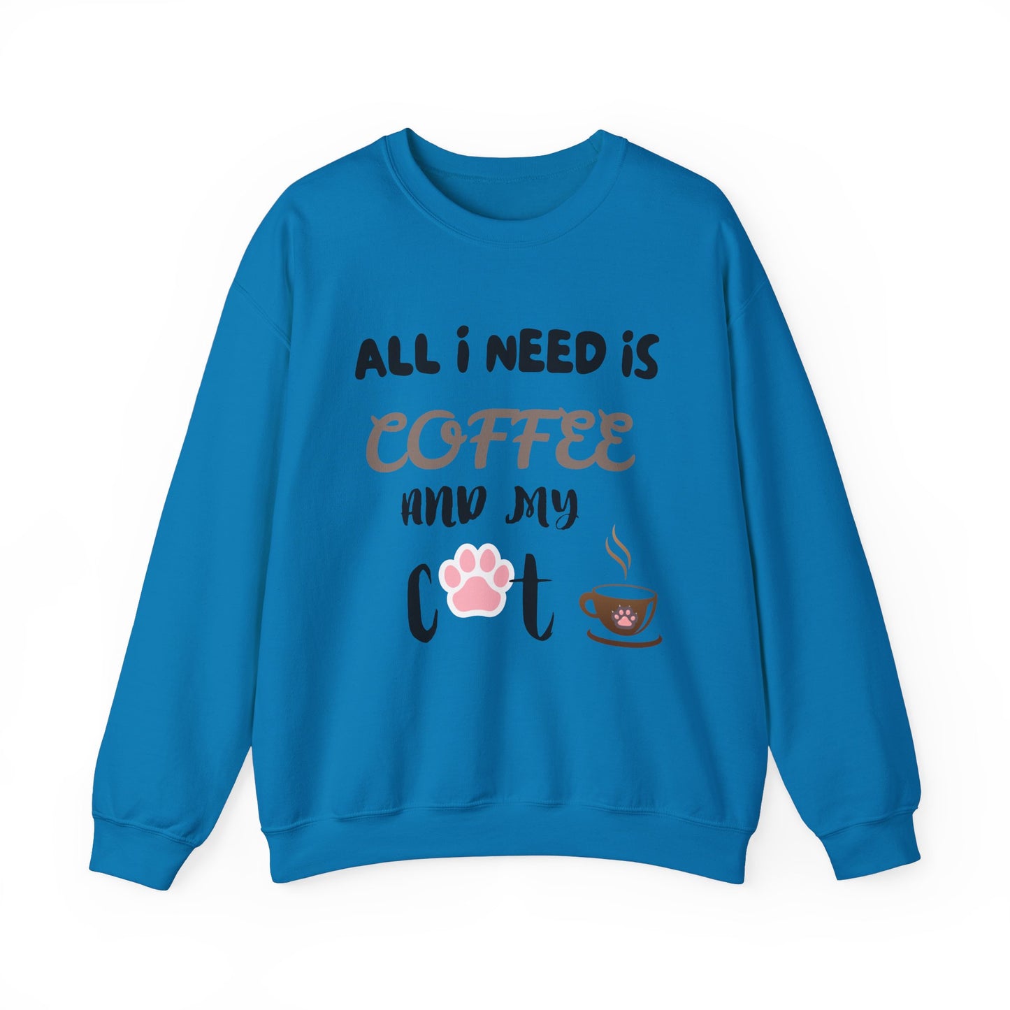 All I Need Is Coffee And My Cat Sweatshirt, Coffee Lover Shirt, Cat Lover Shirt, Cat Mom Sweater, Cat Dad, Cat Mom Gift, Cat Lover