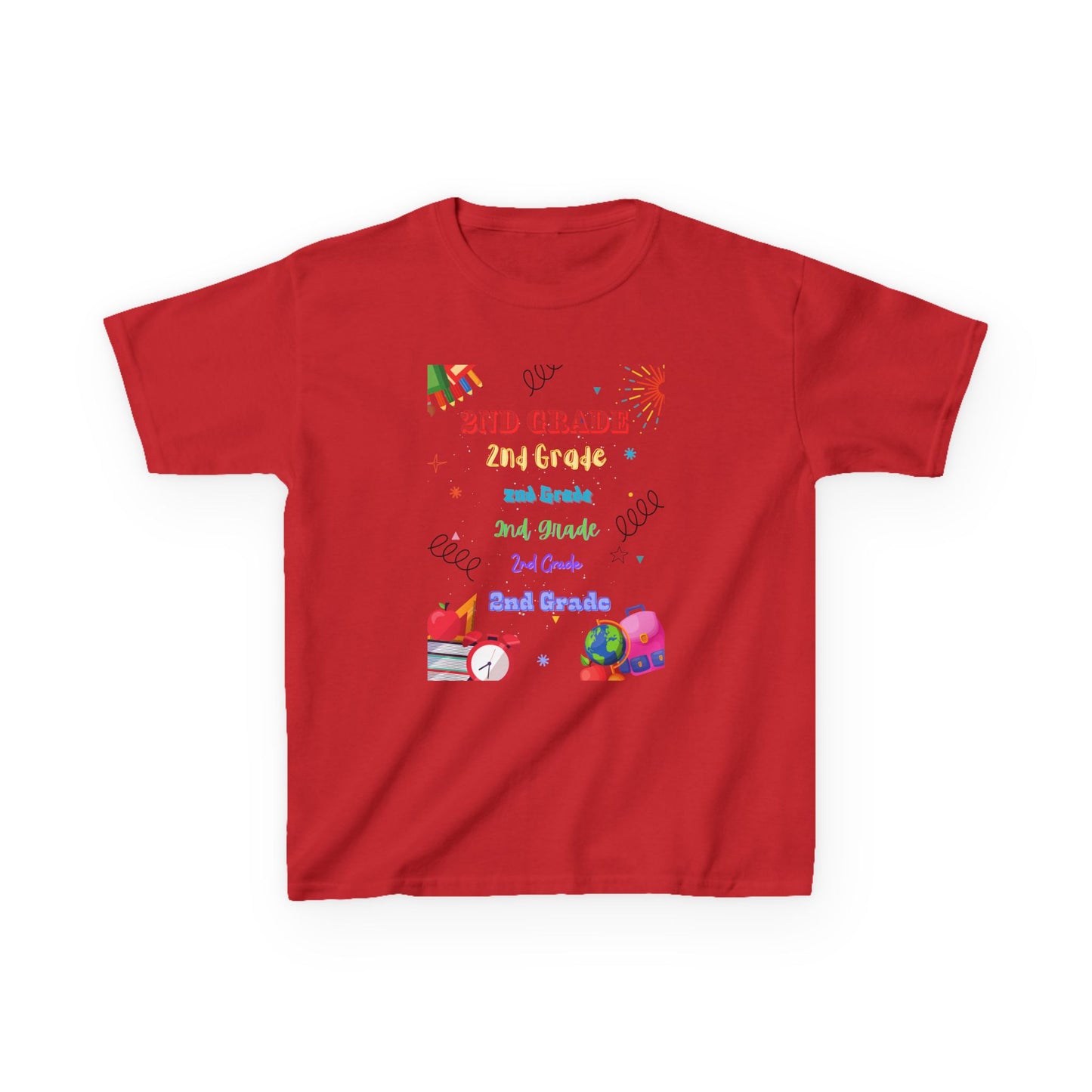 2nd Grade Kids Tee Fun & Colorful Heavy Cotton™ Shirt