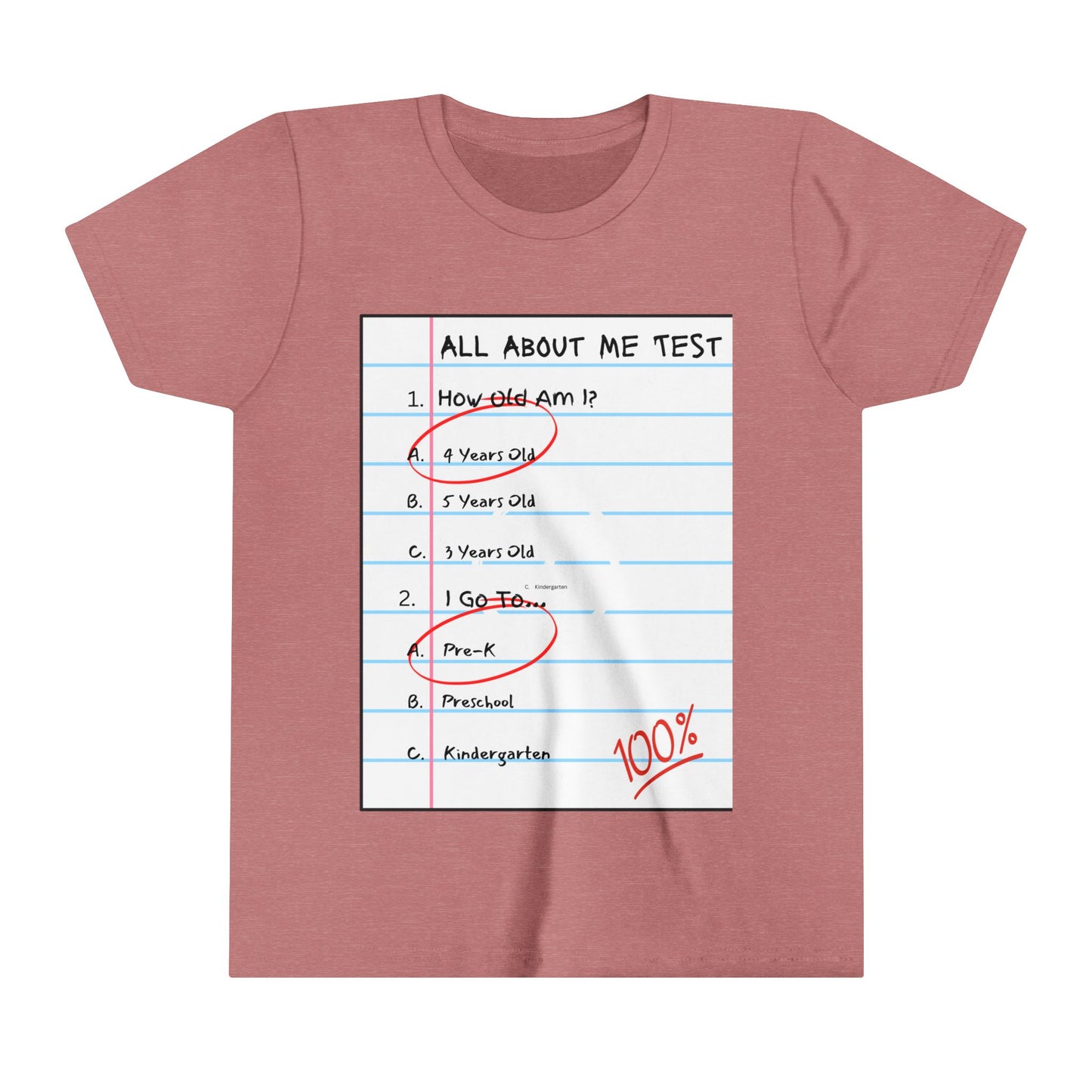 All About Me Test Pre-K Short Sleeve Tee