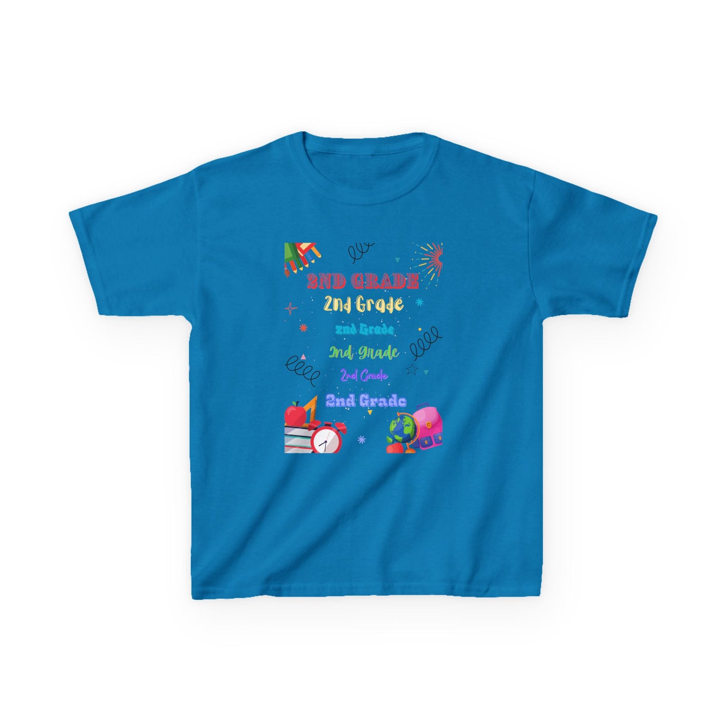 2nd Grade Kids Tee Fun & Colorful Heavy Cotton™ Shirt