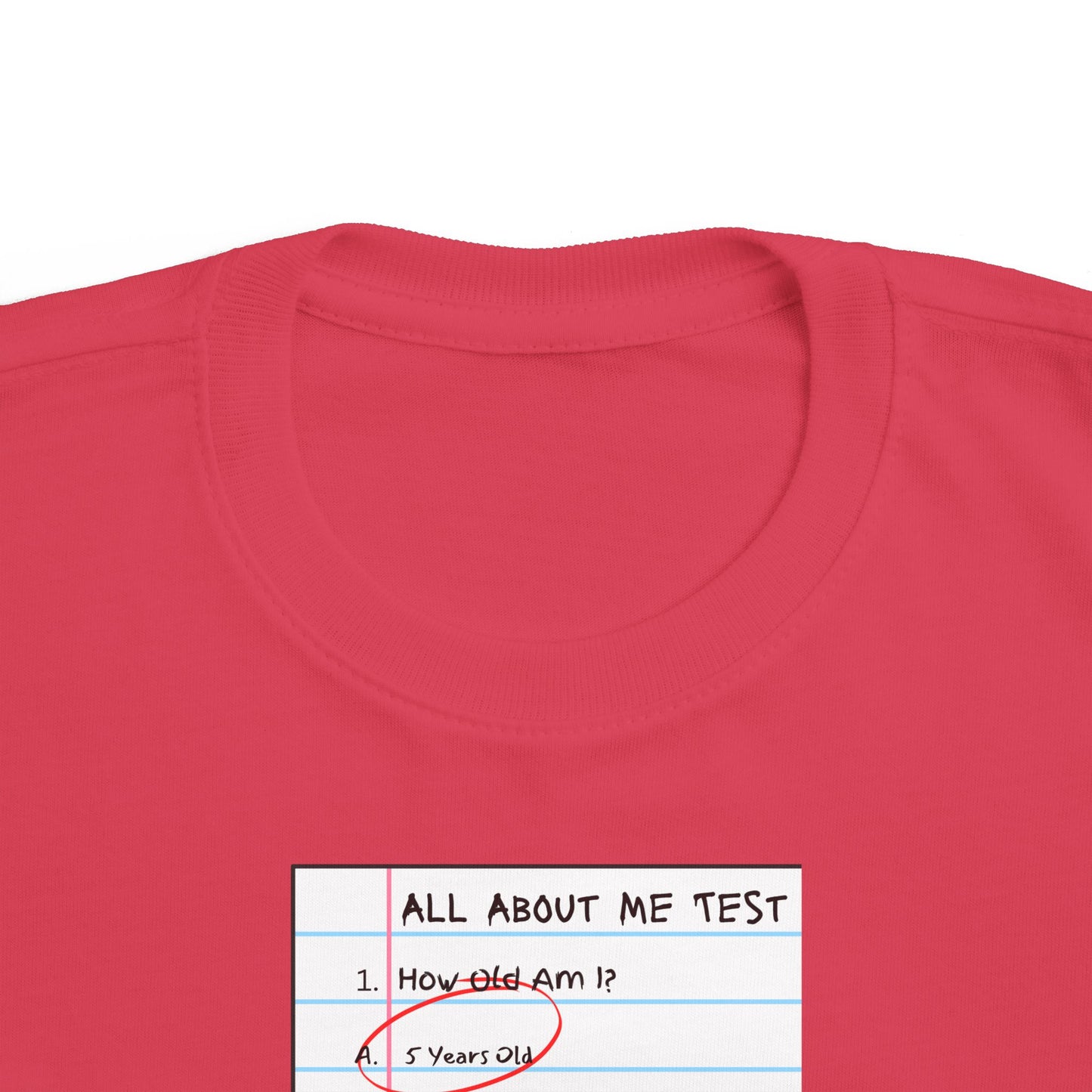 All About Me Test Kindergarten Toddler Fine Jersey Tee