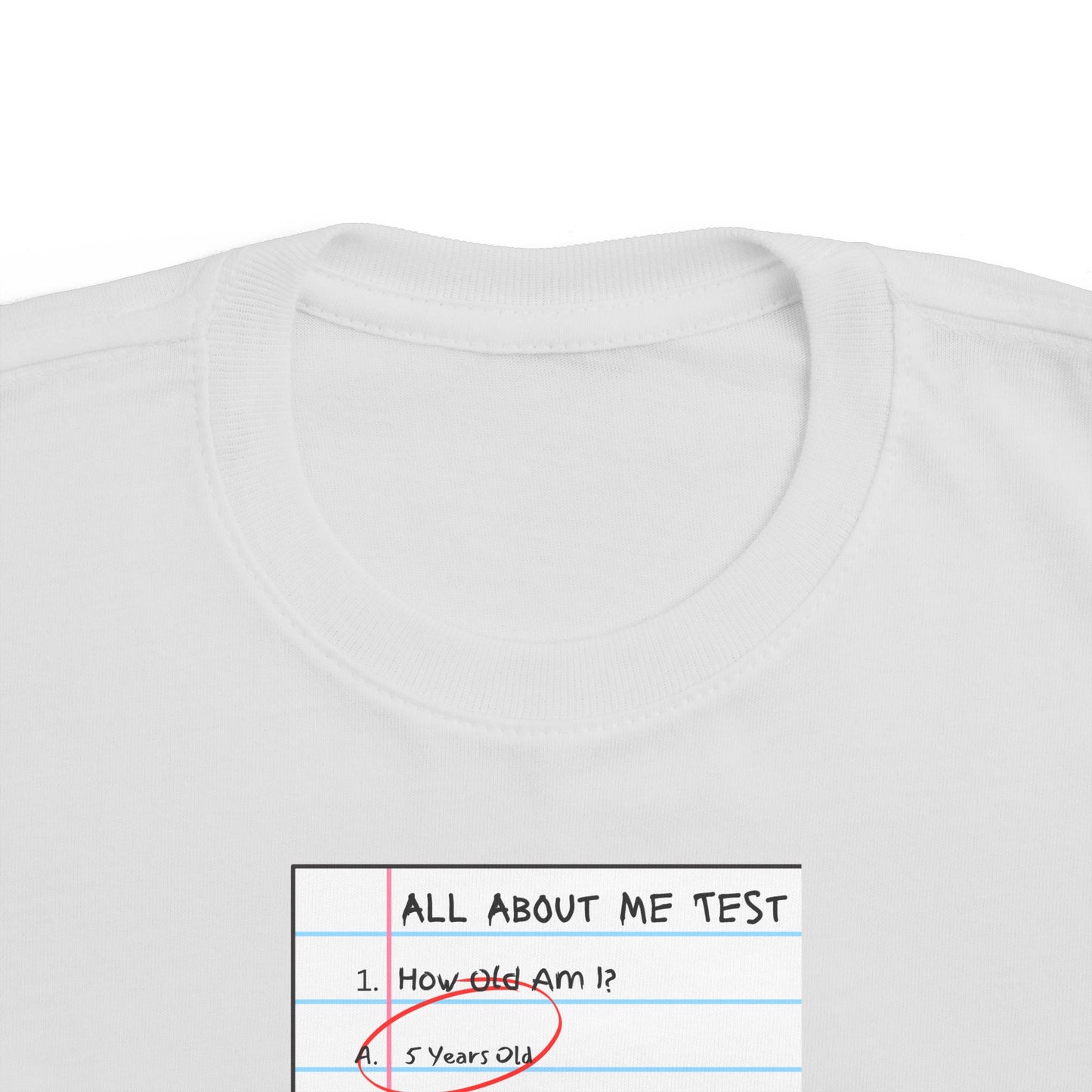 All About Me Test Kindergarten Toddler Fine Jersey Tee