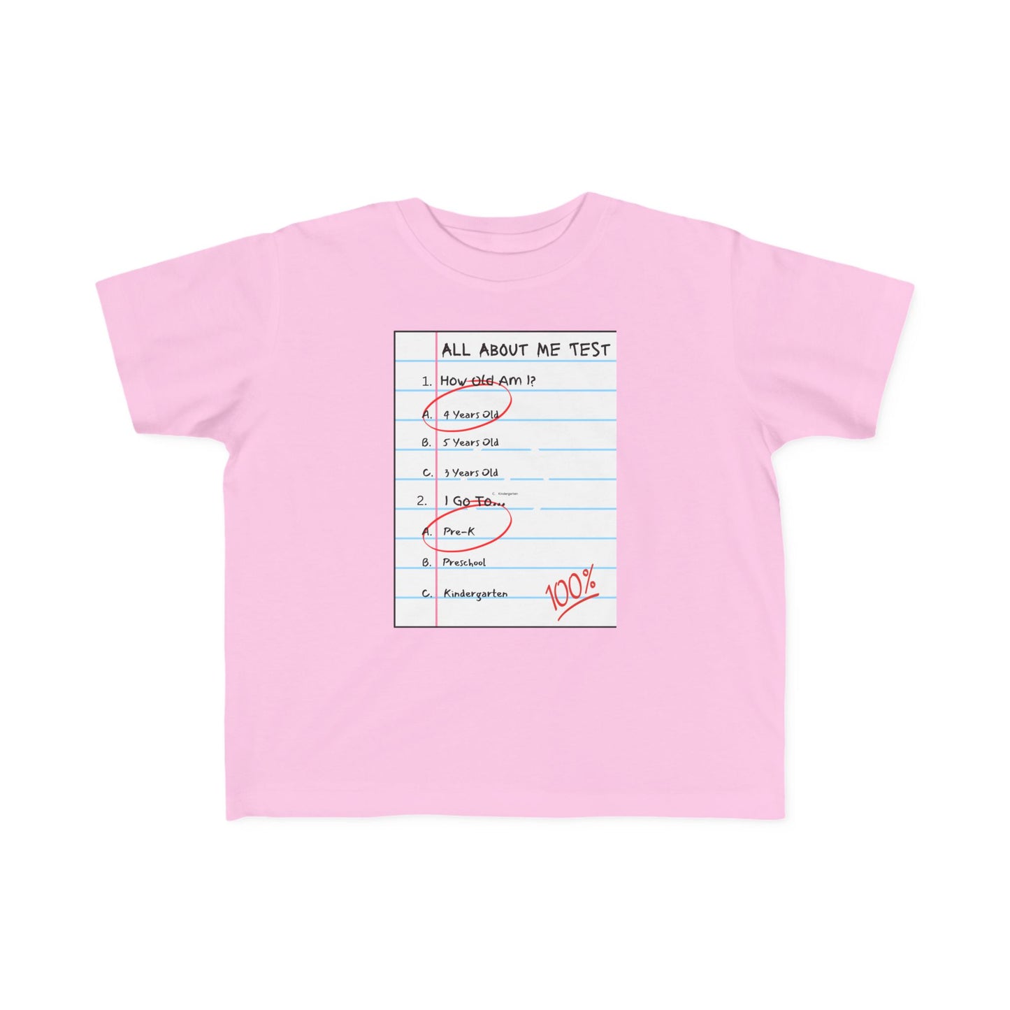 All About Me Test Pre-K Toddler Fine Jersey Tee