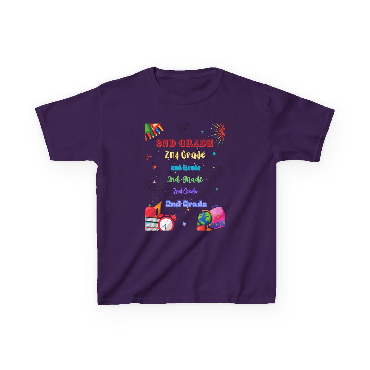 2nd Grade Kids Tee Fun & Colorful Heavy Cotton™ Shirt