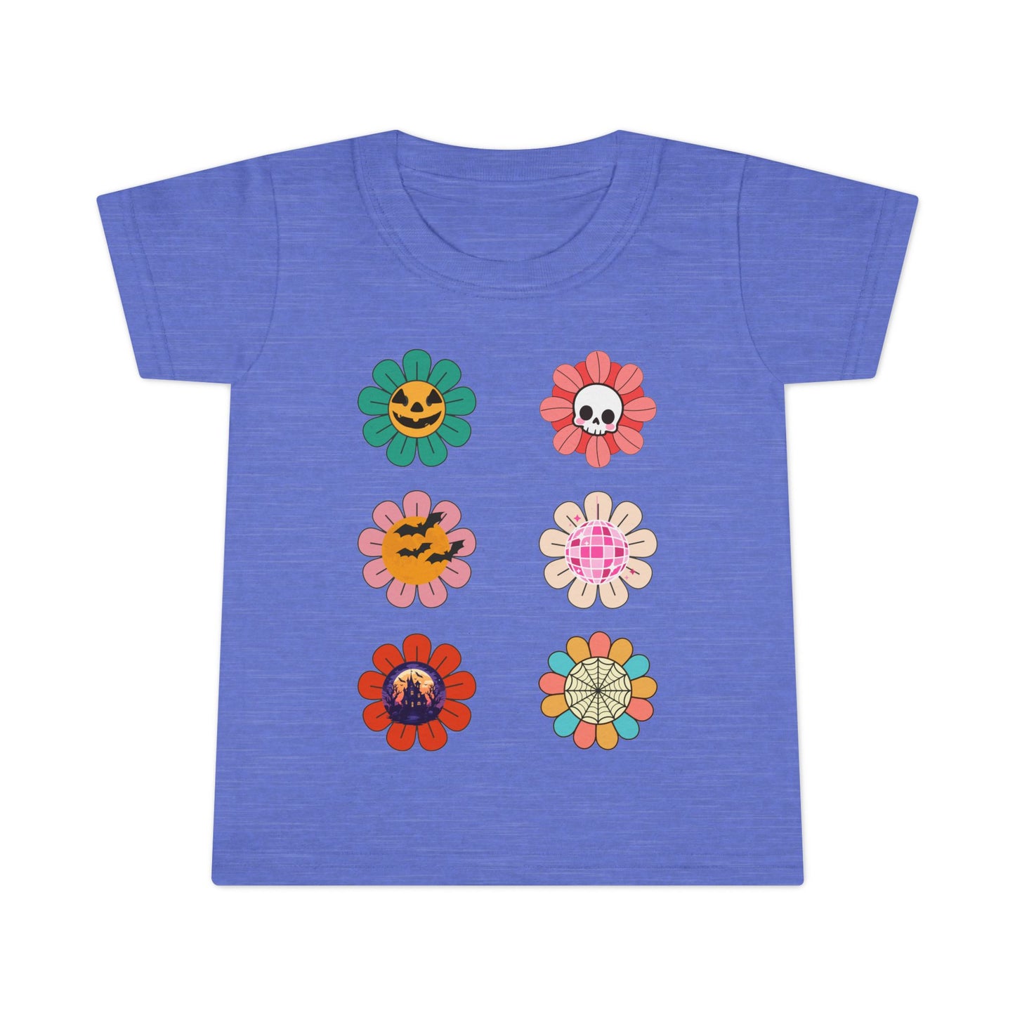 Floral Jack O Lantern Kids Retro Toddler T-shirt