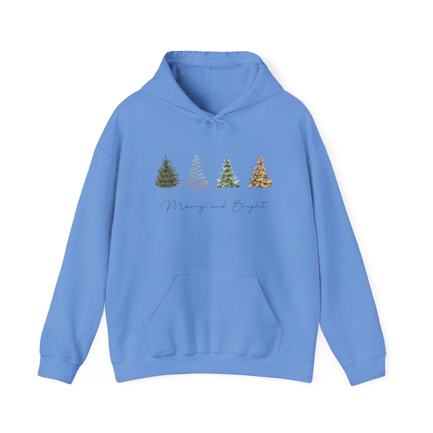 Merry and Bright Trees, Women's Christmas Shirt, Womans Holiday Shirt,Christmas Gift,Chic Winter Shirt,Cute Holiday Tee,Christmas Tree Shirt (3531 x 2352 px) Hooded Sweatshirt