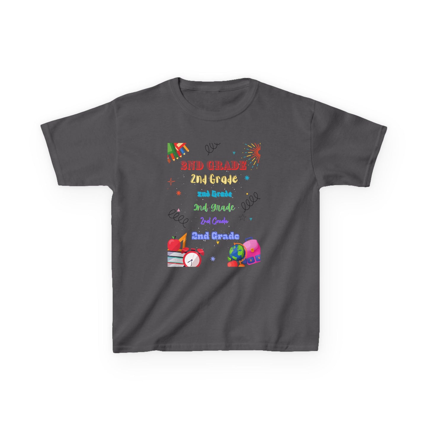 2nd Grade Kids Tee Fun & Colorful Heavy Cotton™ Shirt