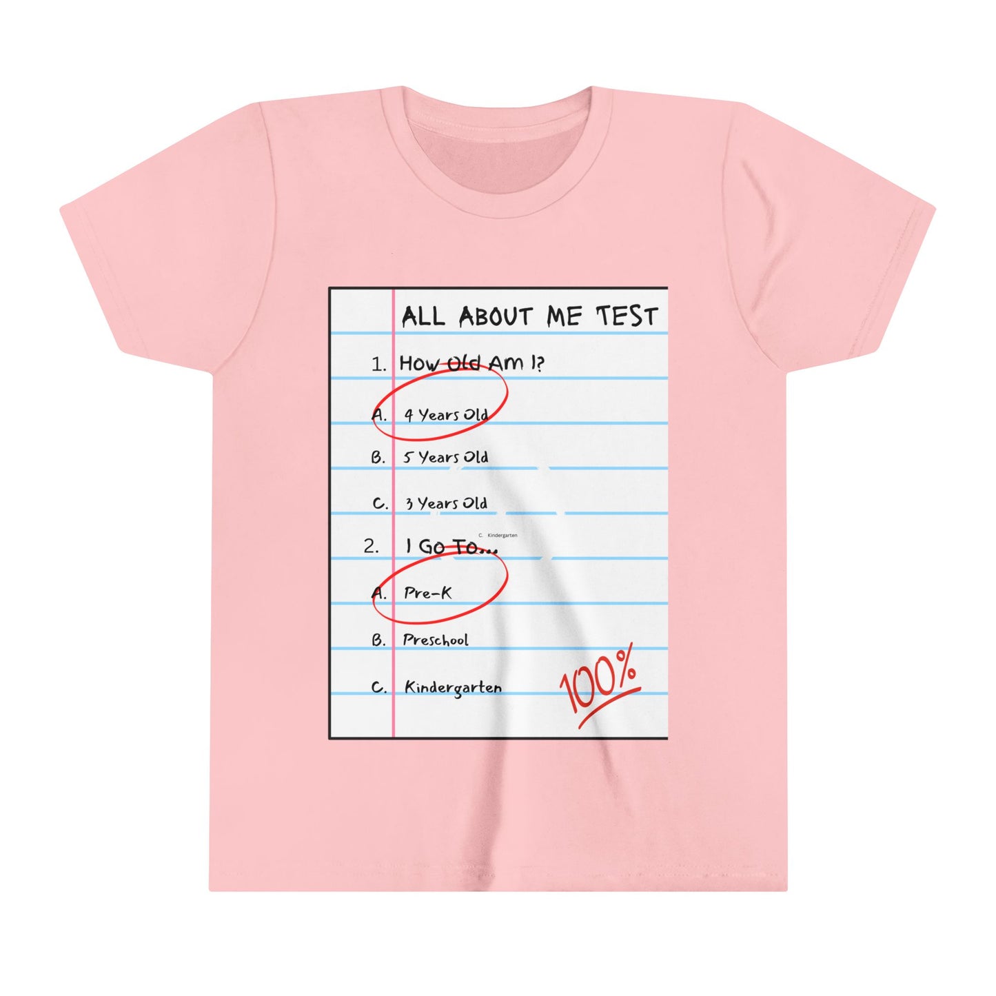 All About Me Test Pre-K Short Sleeve Tee