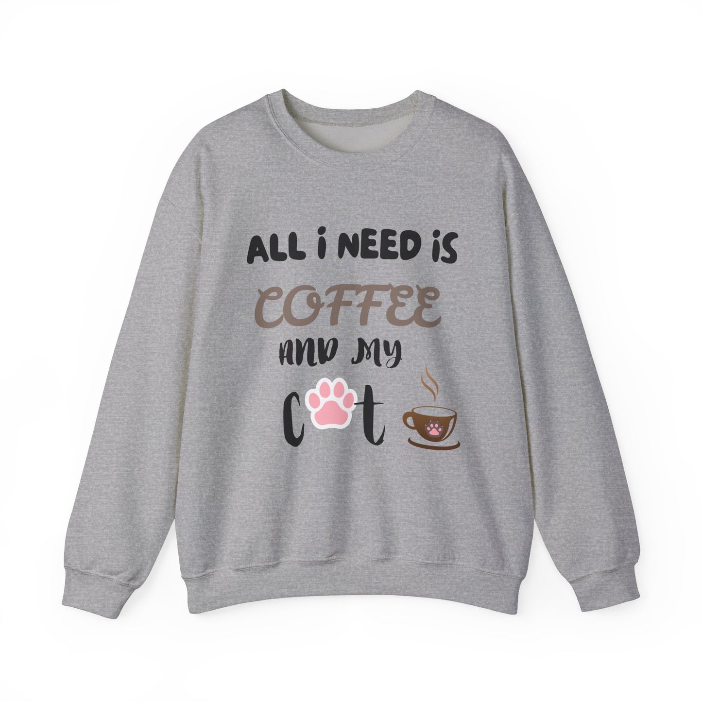 All I Need Is Coffee And My Cat Sweatshirt, Coffee Lover Shirt, Cat Lover Shirt, Cat Mom Sweater, Cat Dad, Cat Mom Gift, Cat Lover