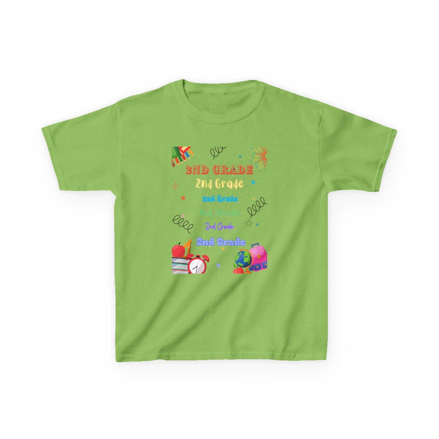 2nd Grade Kids Tee Fun & Colorful Heavy Cotton™ Shirt