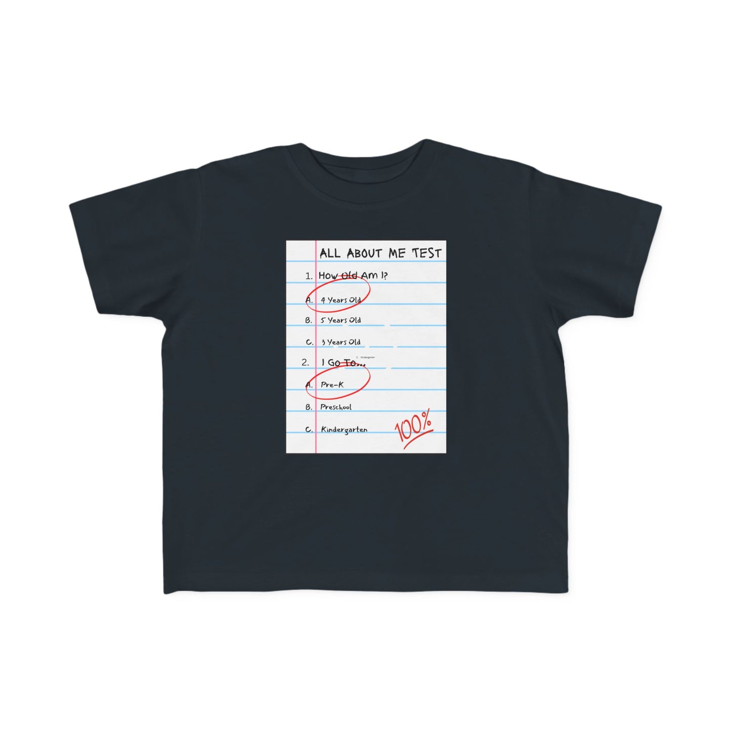 All About Me Test Pre-K Toddler Fine Jersey Tee