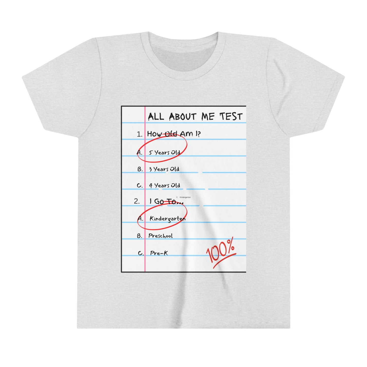 All About Me Test Kindergarten Short Sleeve Tee