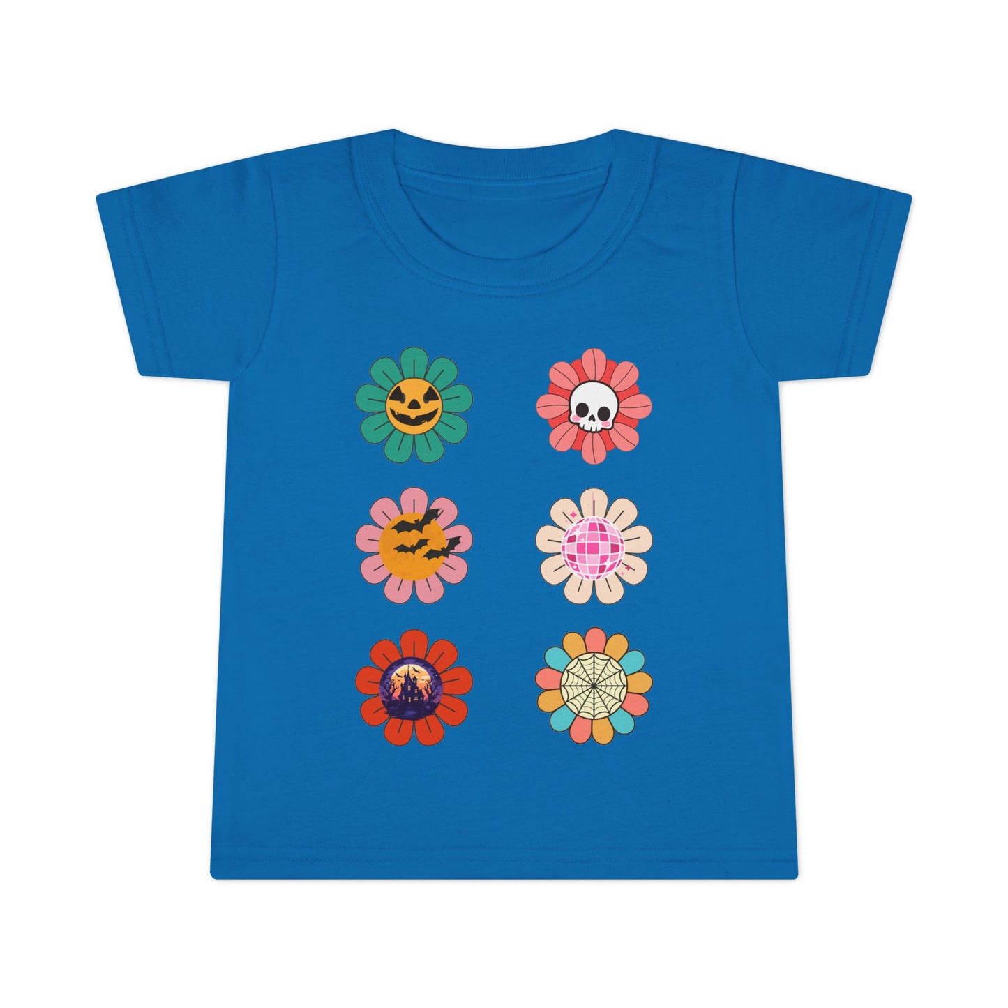 Floral Jack O Lantern Kids Retro Toddler T-shirt