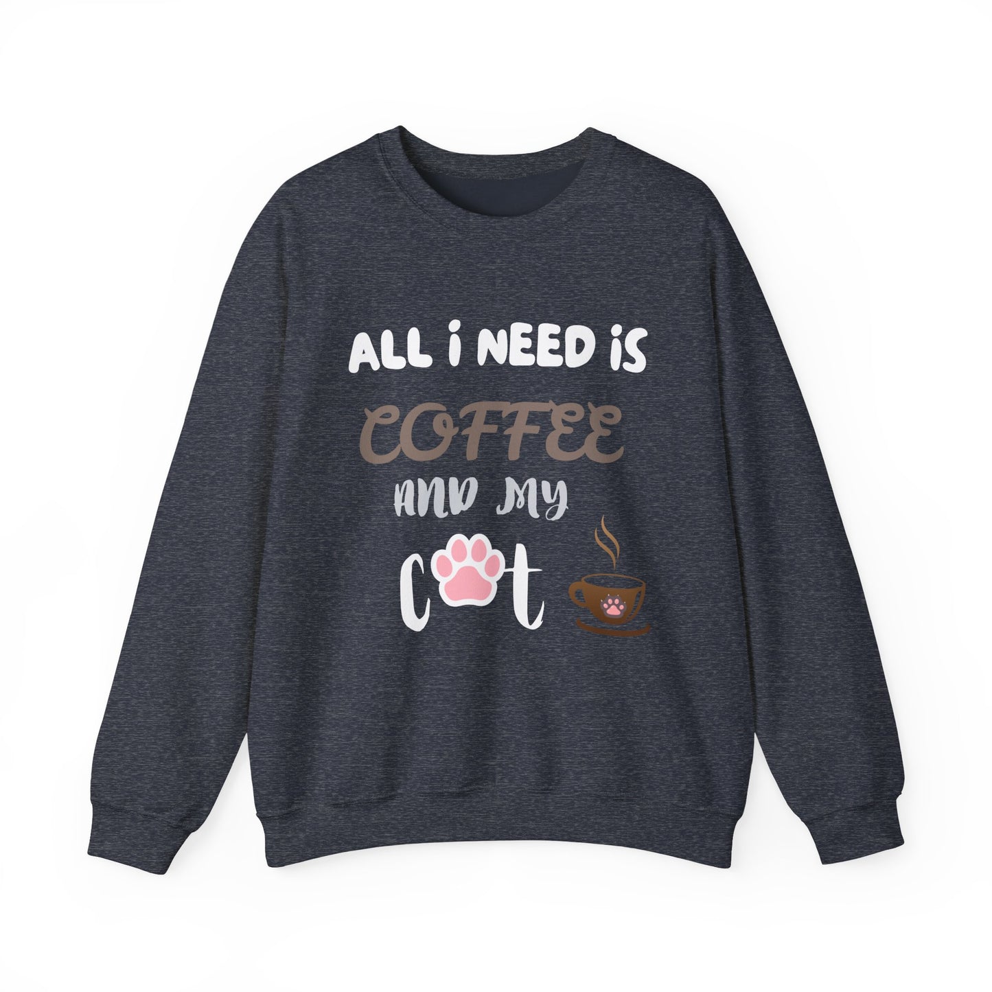 All I Need Is Coffee And My Cat Sweatshirt, Coffee Lover Shirt, Cat Lover Shirt, Cat Mom Sweater, Cat Dad, Cat Mom Gift, Cat Lover