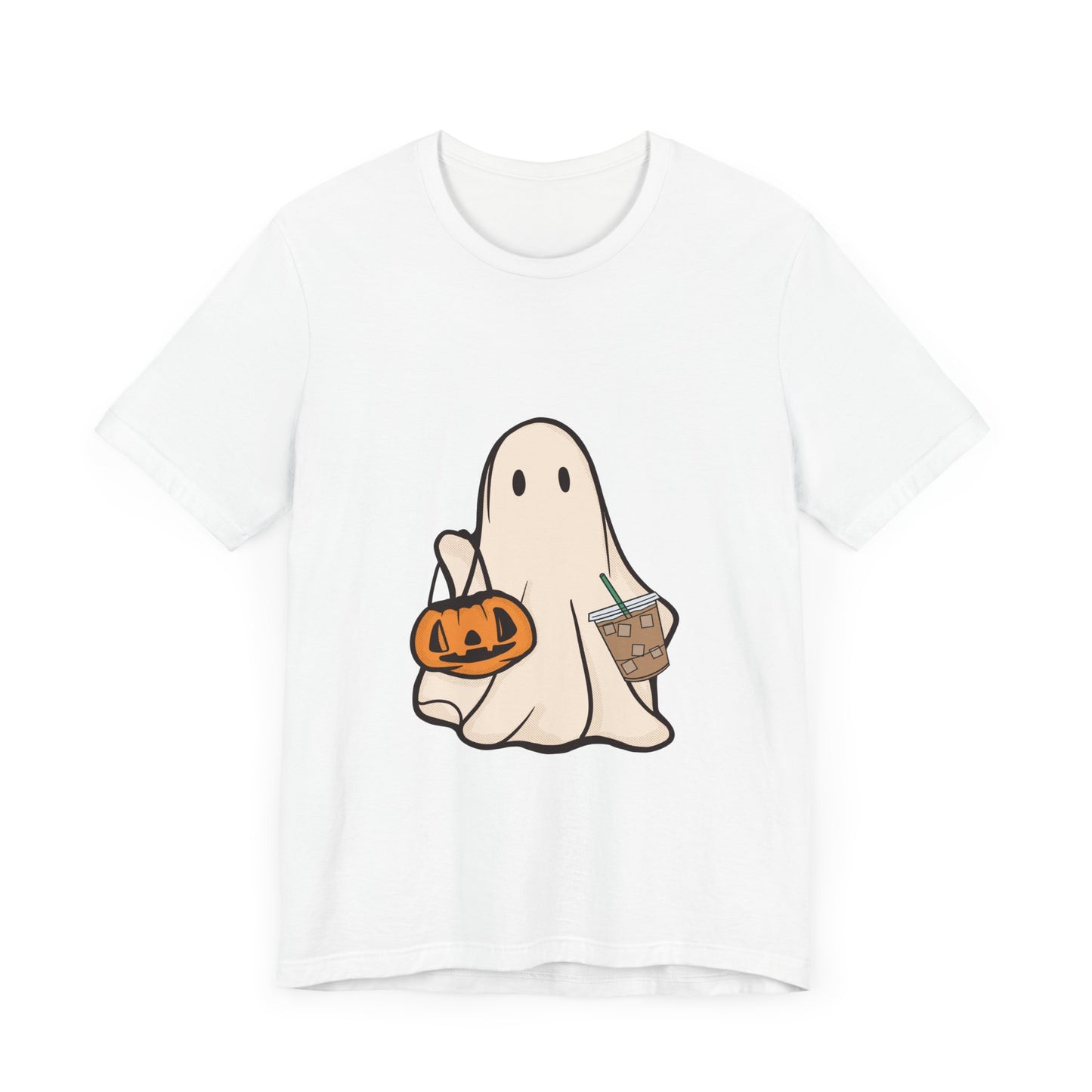 Сute Ghost Coffee Shirt Unisex Jersey Short Sleeve Tee