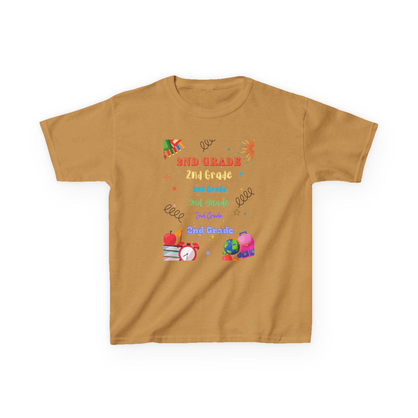 2nd Grade Kids Tee Fun & Colorful Heavy Cotton™ Shirt