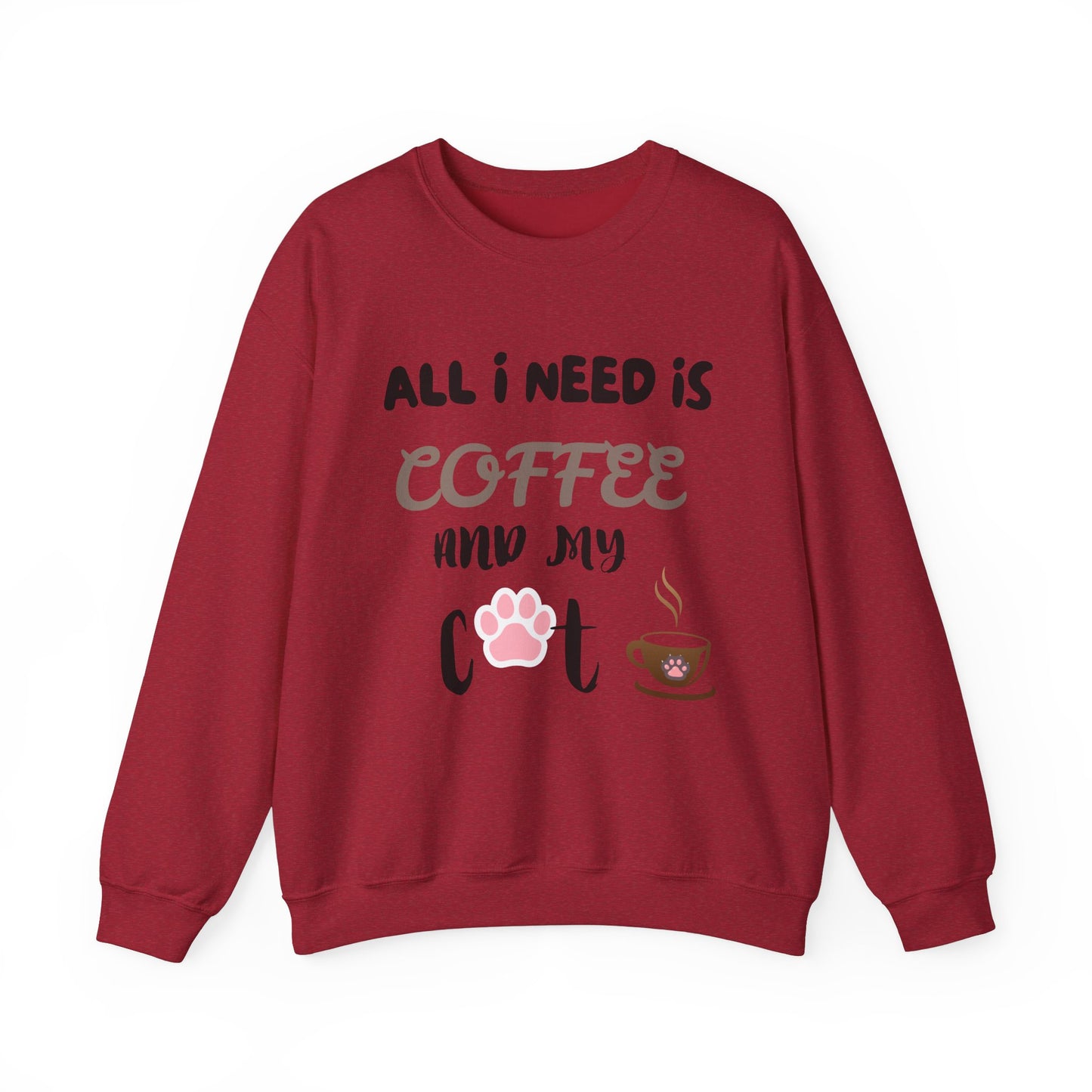 All I Need Is Coffee And My Cat Sweatshirt, Coffee Lover Shirt, Cat Lover Shirt, Cat Mom Sweater, Cat Dad, Cat Mom Gift, Cat Lover