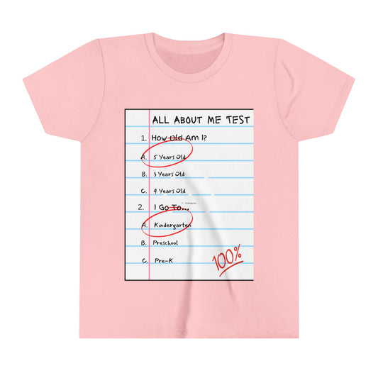 All About Me Test Kindergarten Short Sleeve Tee