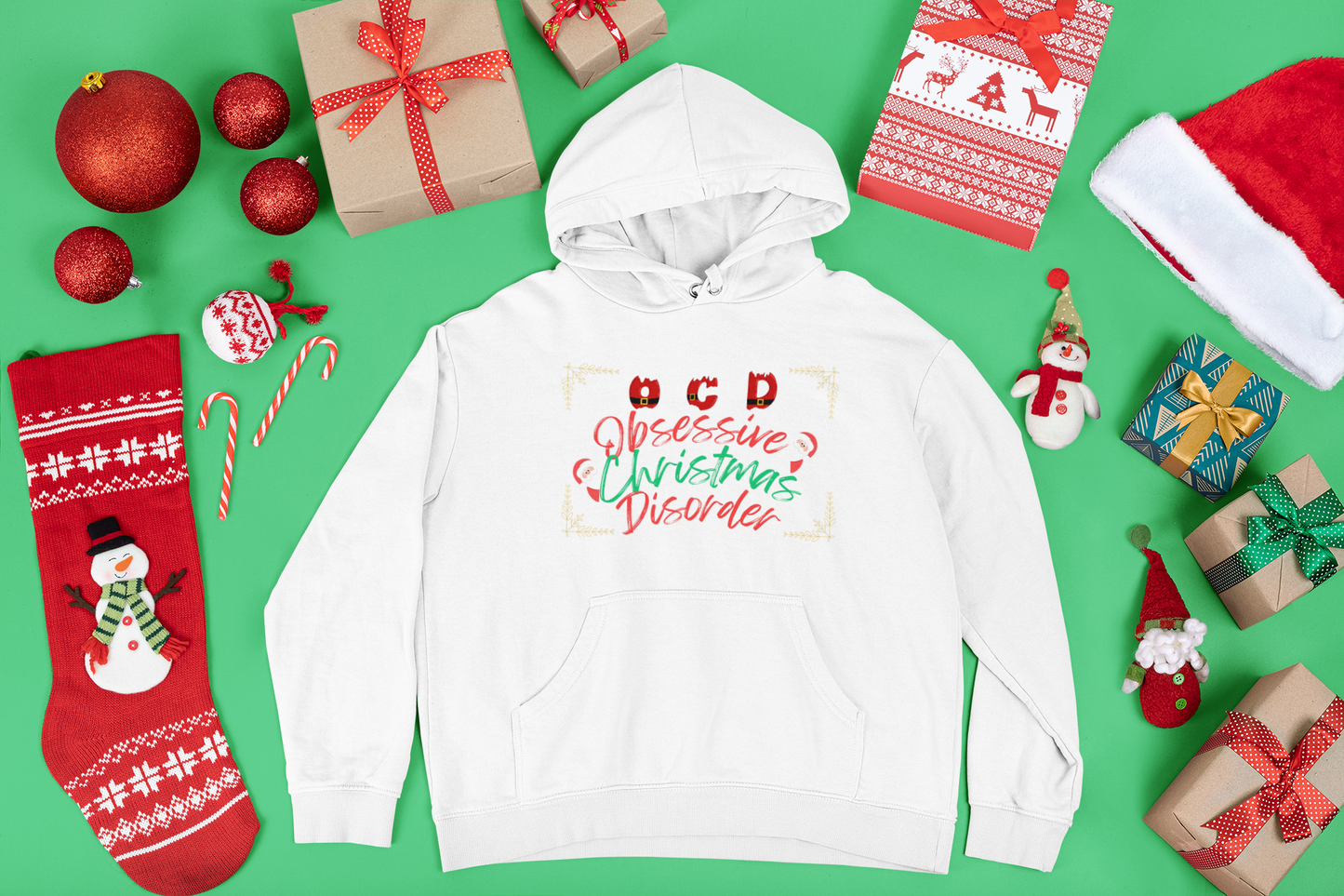 OCD(Obsessive Christmas Disorder) Hoodie, Christmas Hoodie, Christmas Family Hoodies, OCD Hoodie, Christmas Gift Hooded Sweatshirt