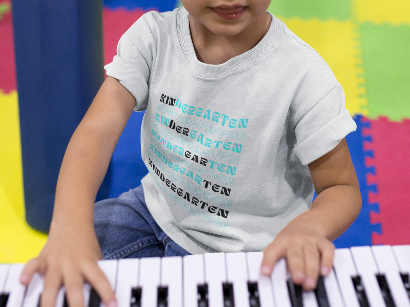 Kin-der-gar-ten Boy Toddler Fine Jersey Tee- Kindergarten Boy Special