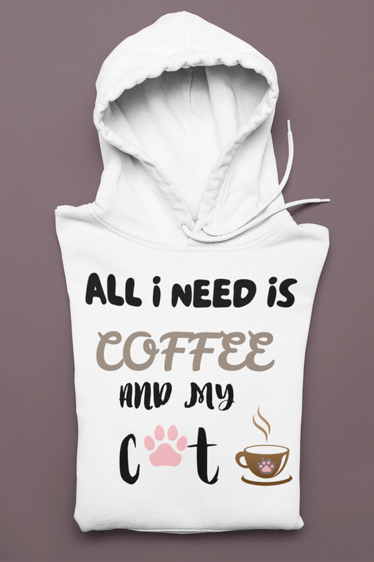 All I Need Is Coffee And My Cat Sweatshirt, Coffee Lover Shirt, Cat Lover Shirt, Cat Mom Sweater, Cat Dad, Cat Mom Gift, Cat Lover