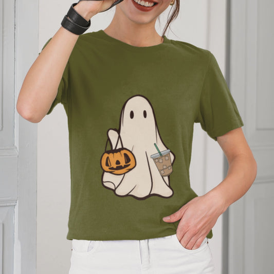 Сute Ghost Coffee Shirt Unisex Jersey Short Sleeve Tee