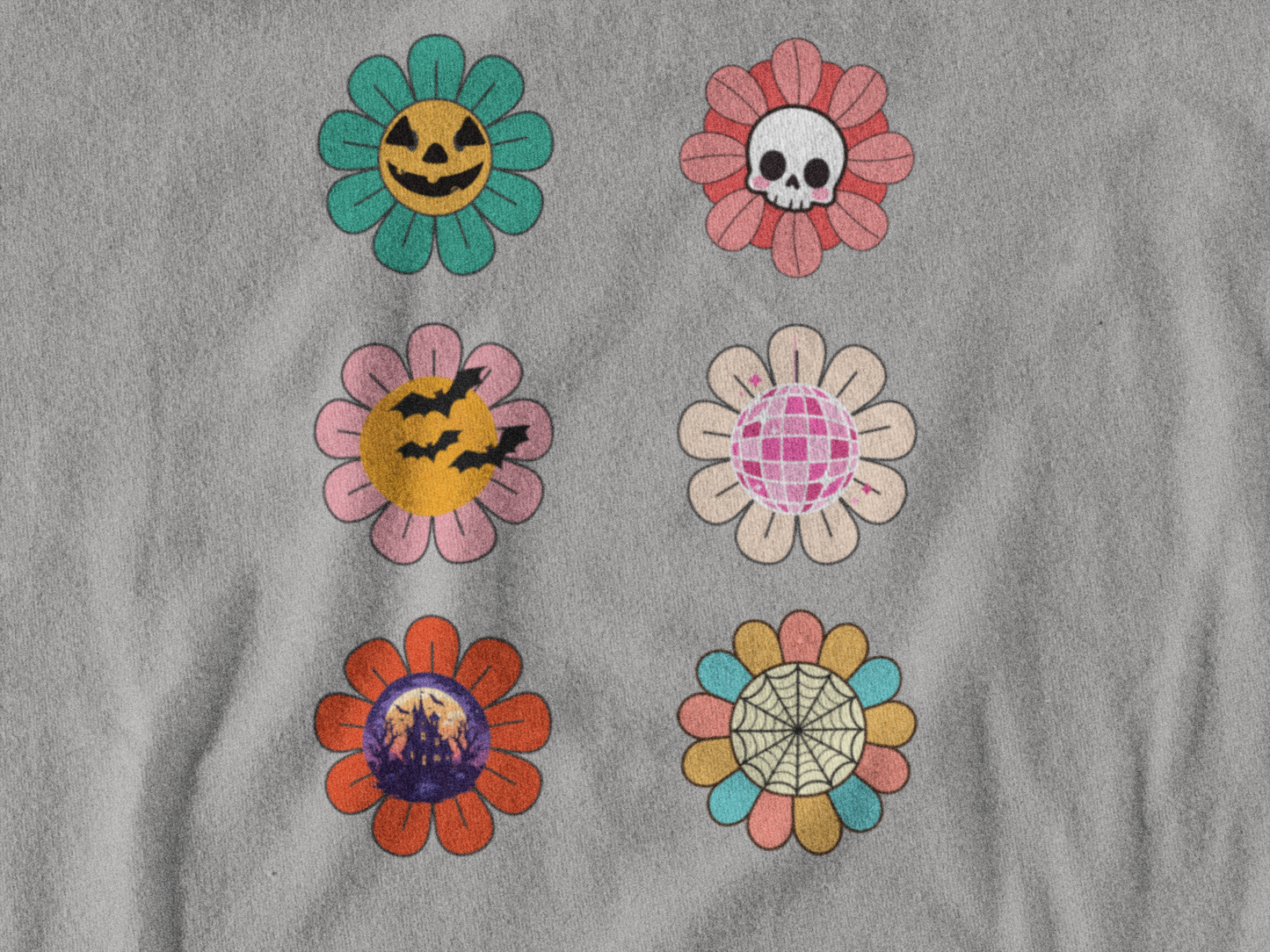 Floral Jack O Lantern Kids Retro Toddler T-shirt