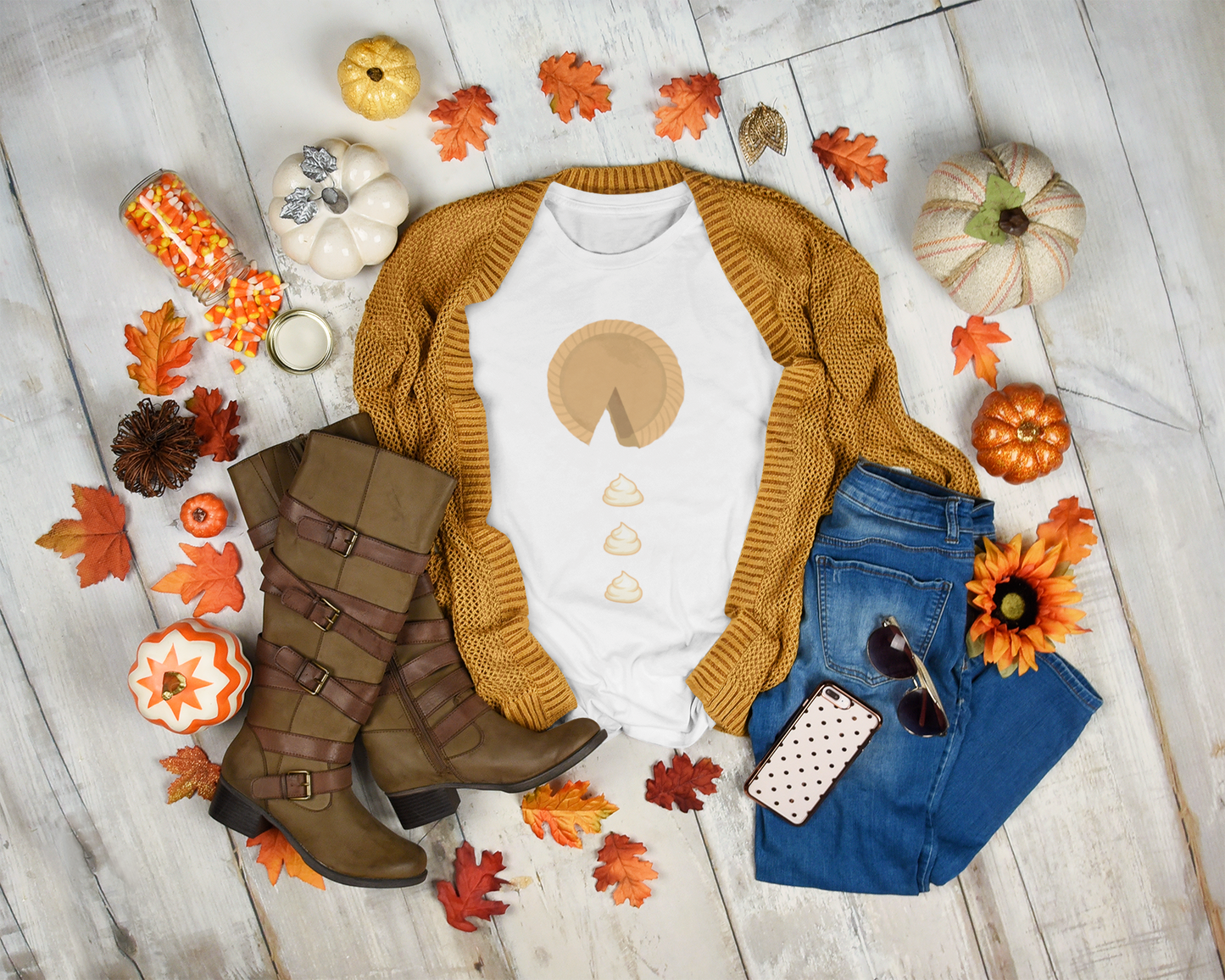 Gaming Halloween Pacman Pumpkin Pie T-Shirt