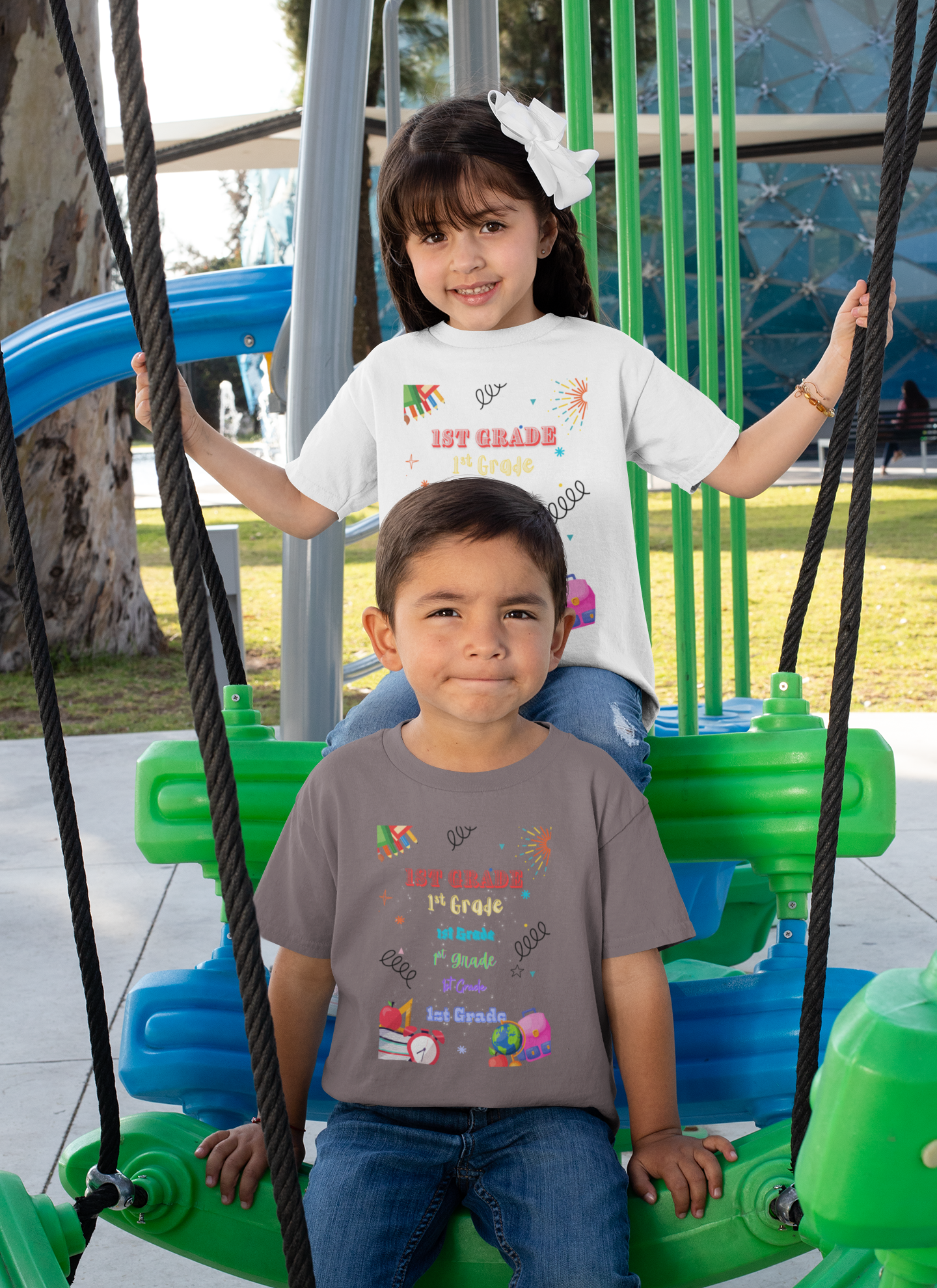 1st Grade Kids Heavy Cotton Tee - Fun Back-to-School Shirt