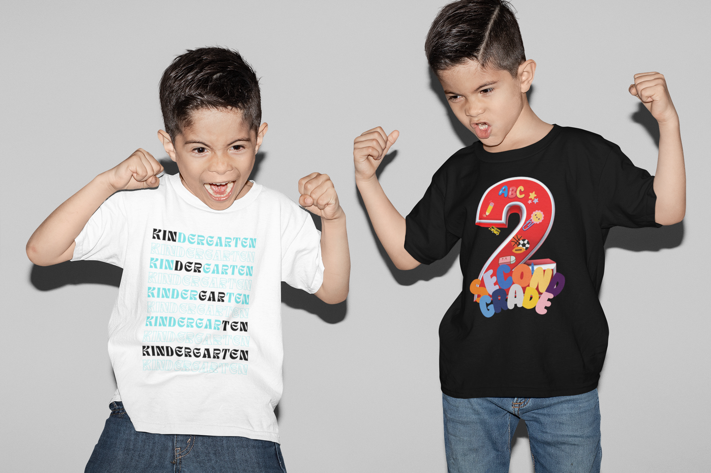 Kin-der-gar-ten Boy Toddler Fine Jersey Tee- Kindergarten Boy Special
