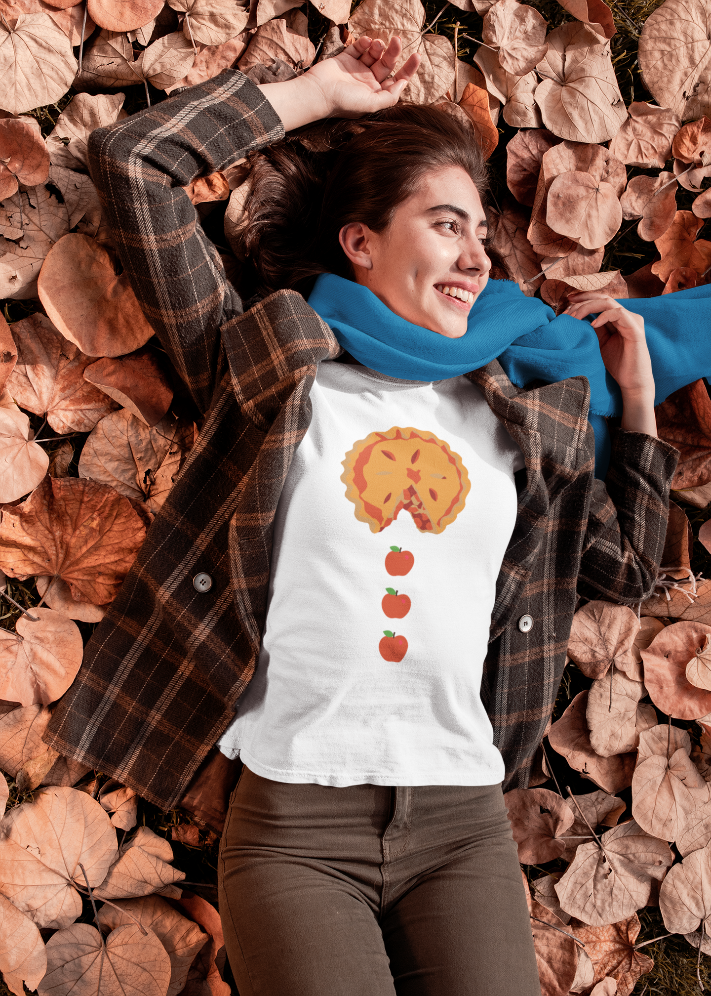 Pacman Apple Pie Tee for Thanksgiving, Thanksgiving apple pie apparel, fall pie lover graphic tee, retro arcade food art shirt, Pac-Man ghost pie chaser tee, whimsical floating apple design,