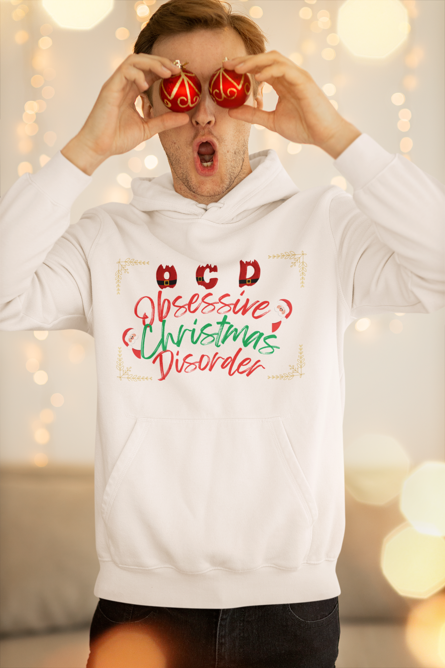 OCD(Obsessive Christmas Disorder) Hoodie, Christmas Hoodie, Christmas Family Hoodies, OCD Hoodie, Christmas Gift Hooded Sweatshirt